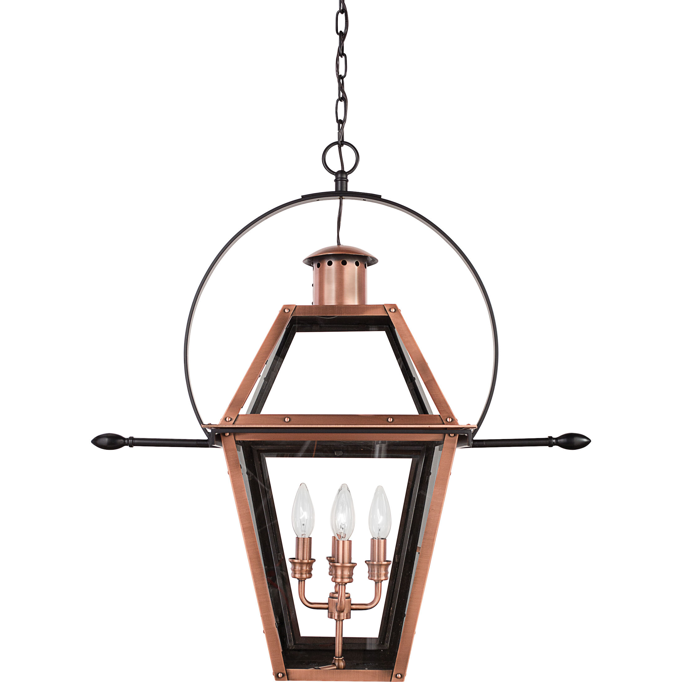 Rue De Royal 4 Light 28 inch Aged Copper Outdoor Hanging Lantern