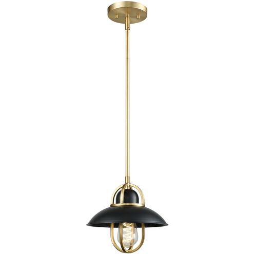 Peggy's Cove 1 Light Graphite and Venetian Brass Mini-pendant Ceiling Light