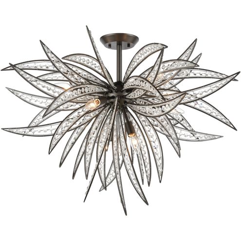 Naples 8 Light 35 inch Dark Graphite Semi Flush Mount Ceiling Light