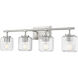 Landon 4 Light 32 inch Brushed Nickel Vanity Wall Light
