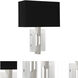 Lincoln 2 Light 12 inch Polished Nickel ADA Wall Sconce Wall Light in Black With Matte Silver