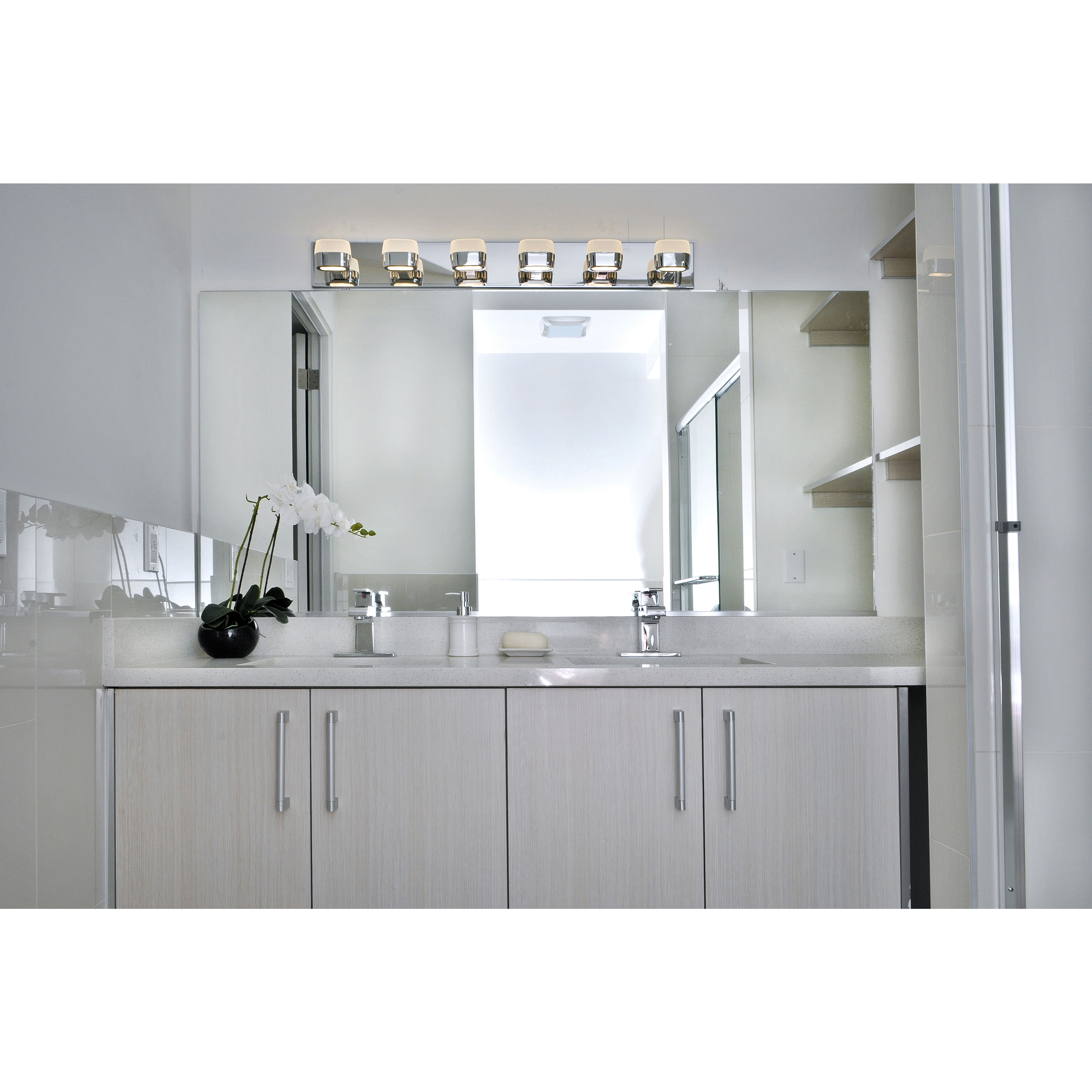 Volt LED LED 40 inch Polished Chrome Bath Vanity Light Wall Light in 40.25 in.,  12 Light 