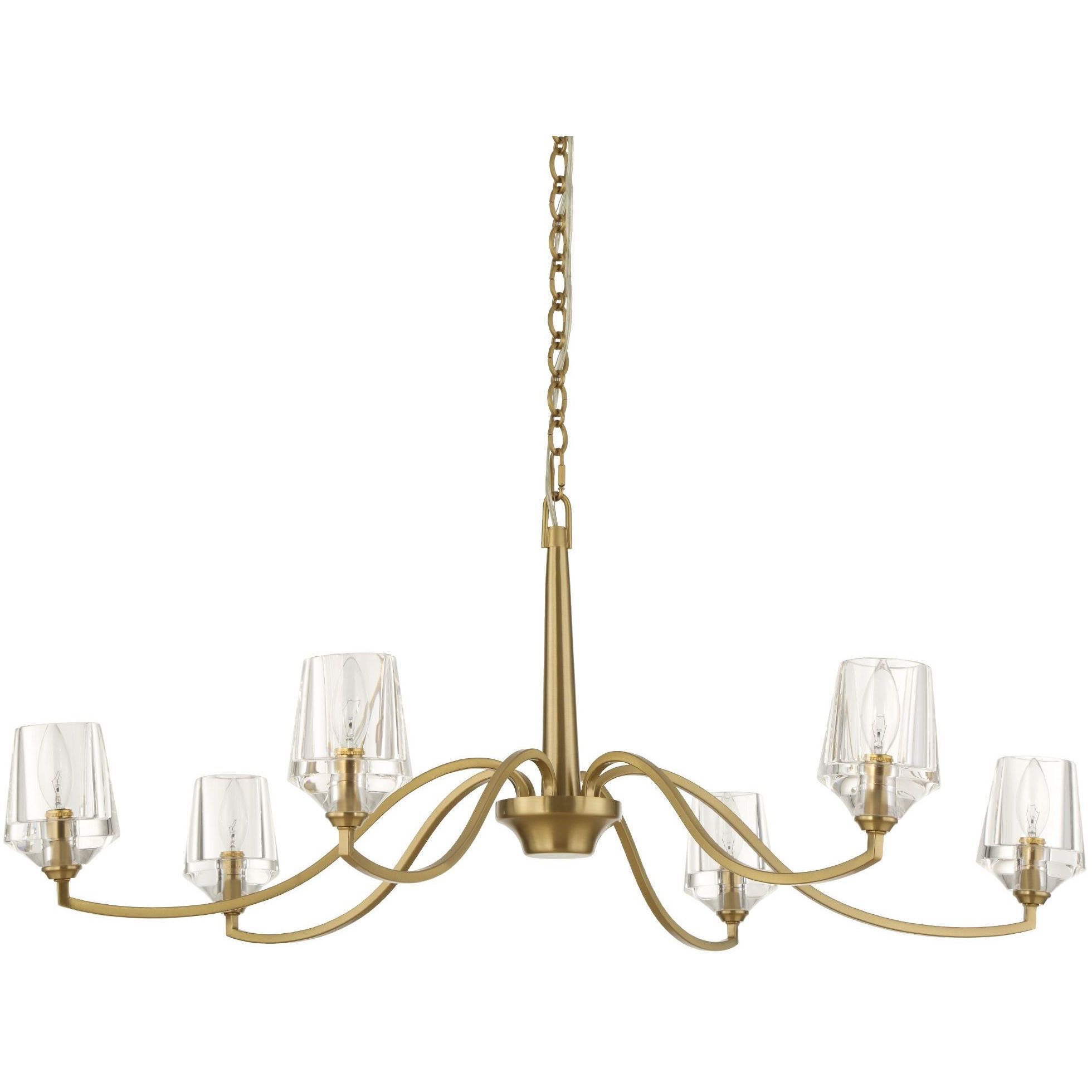 Barcelona 6 Light 40.25 inch Natural Brass Chandelier Ceiling Light