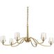 Barcelona 6 Light 40.25 inch Natural Brass Chandelier Ceiling Light