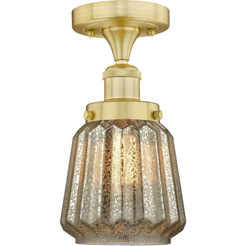 Chatham 1 Light 6.5 inch Satin Gold Semi-Flush Mount Ceiling Light