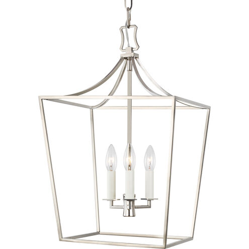 C&M by Chapman & Myers Southold 3 Light 13.5 inch Polished Nickel Hanging Lantern Ceiling Light