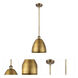 Ballston Dome 1 Light 9 inch Brushed Brass Pendant Ceiling Light