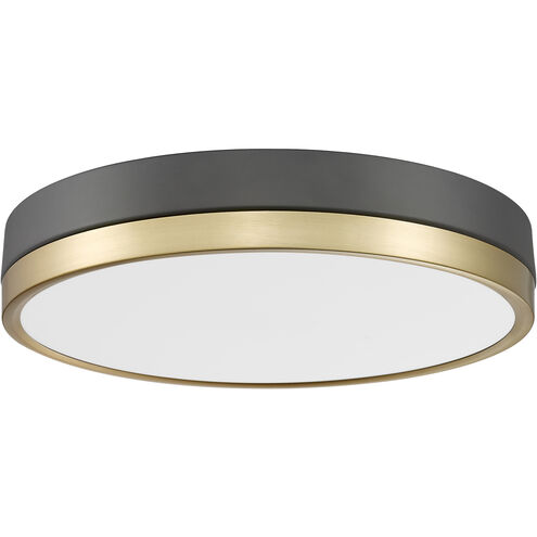 Algar LED 16 inch Matte Black and Modern Gold Flush Mount Ceiling Light
