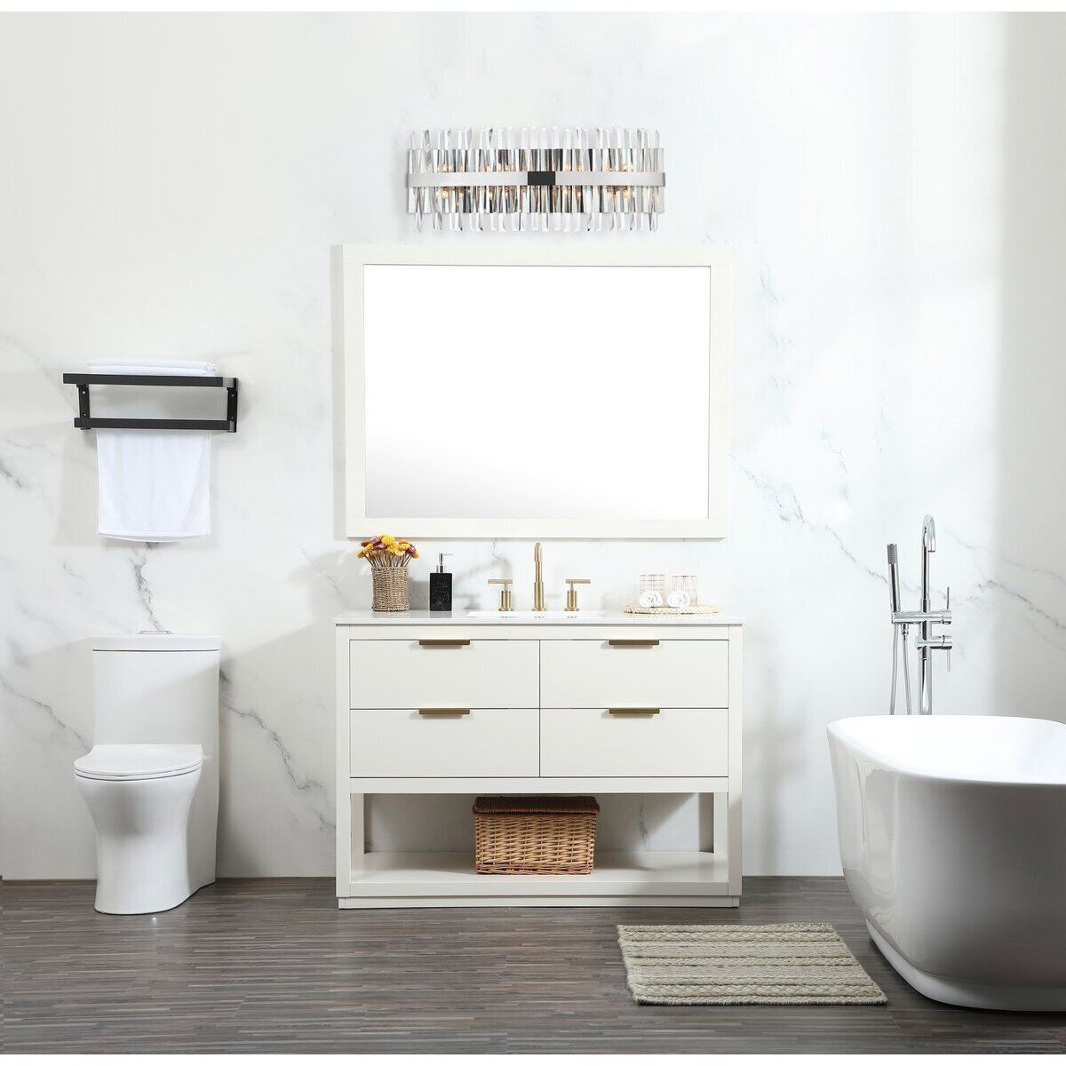 Serephina 8 Light 30 inch Chrome Bath Sconce Wall Light