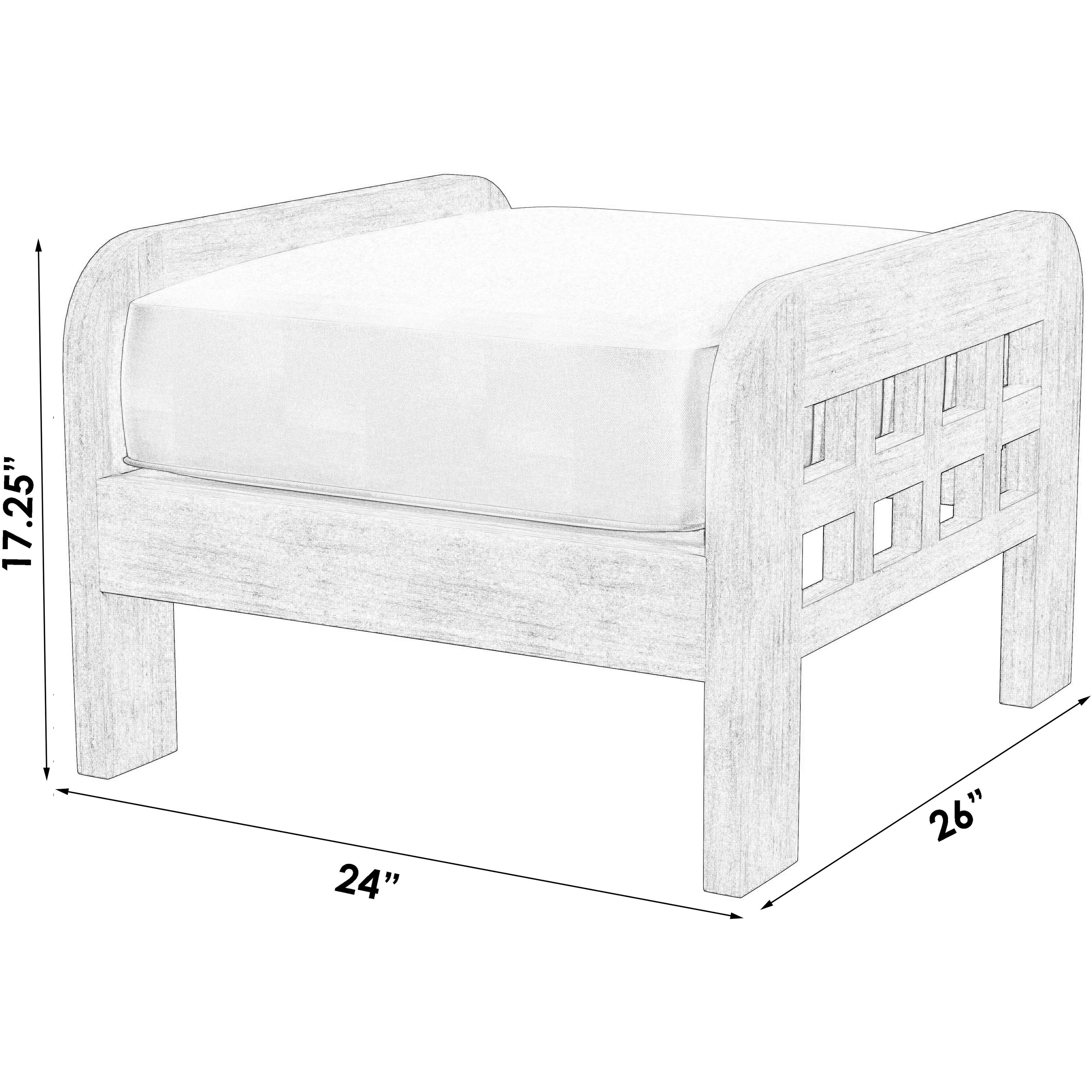 Monhegan Teak Outdoor Ottoman in Light Brown