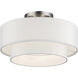 Manorwood 3 Light 15 inch Brushed Nickel Semi-Flush Ceiling Light