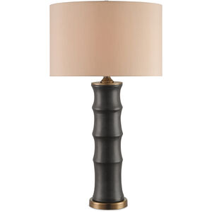 Roark 31.25 inch 150 watt Matte Black/Antique Brass Table Lamp Portable Light