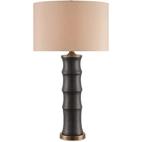 Roark 31.25 inch 150 watt Matte Black/Antique Brass Table Lamp Portable Light