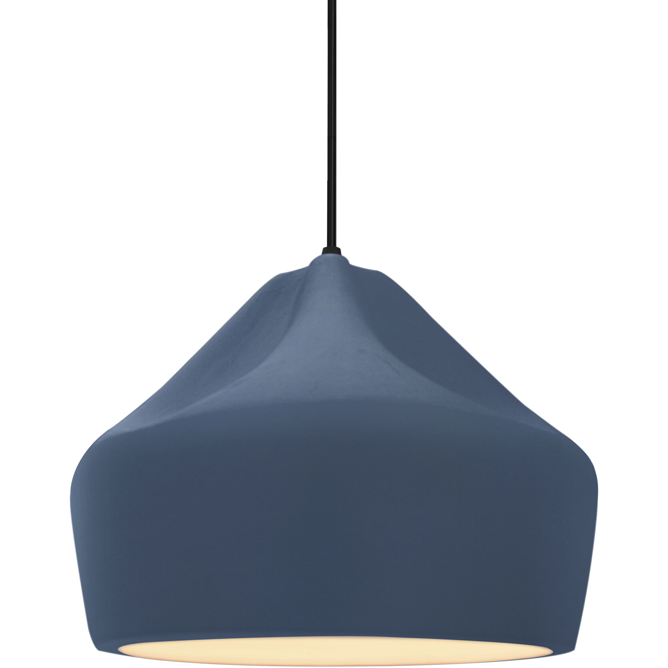 Radiance Collection - Crease Pendant Ceiling Light in Matte Black, Dedicated LED, Black Cord, Midnight Sky/Matte White, 9W x 7H, Form+Finish+Function