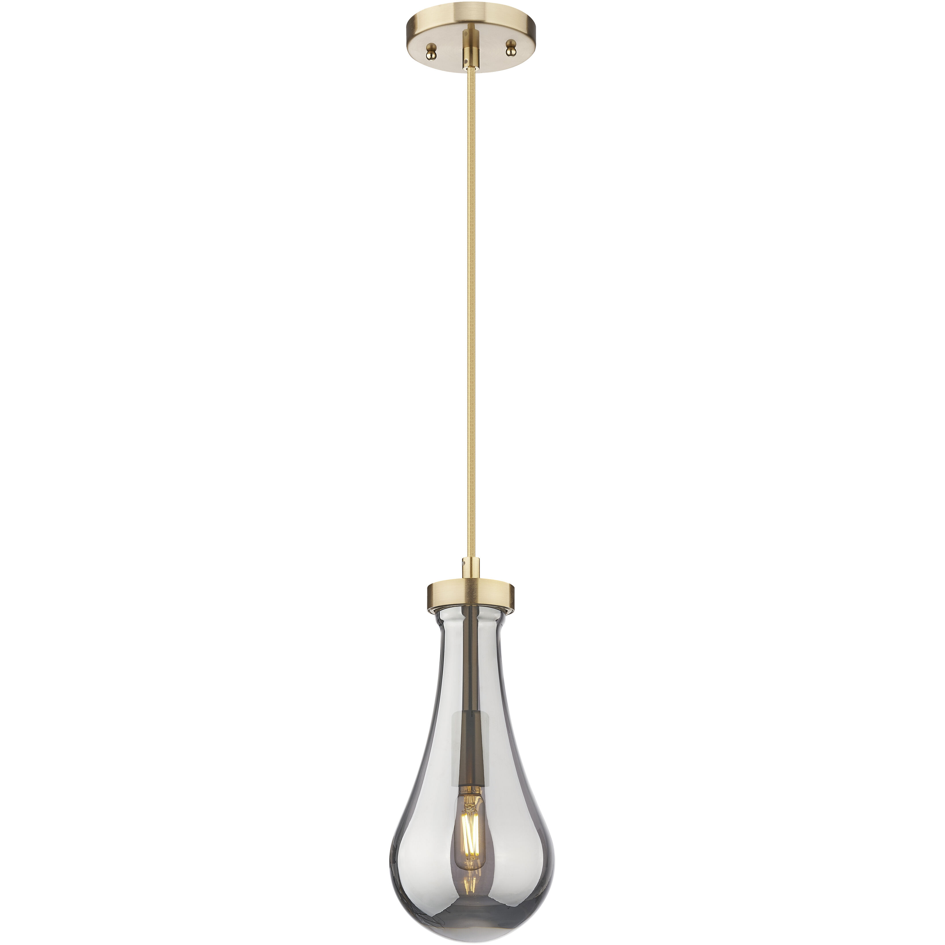 Owego 1 Light 5.13 inch Champagne Bronze Pendant Ceiling Light in Light Smoke Glass