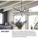 Archer LED 43 inch Heritage Brass with Black Indoor Chandelier Ceiling Light