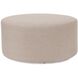 Universal 18 inch Linen Slub Natural Round Ottoman with Slipcover