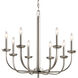 Kennewick 8 Light 27 inch Brushed Nickel Chandelier 1 Tier Medium Ceiling Light