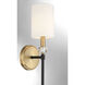 Tivoli 1 Light 5 inch Black with Warm Brass Accents Wall Sconce Wall Light