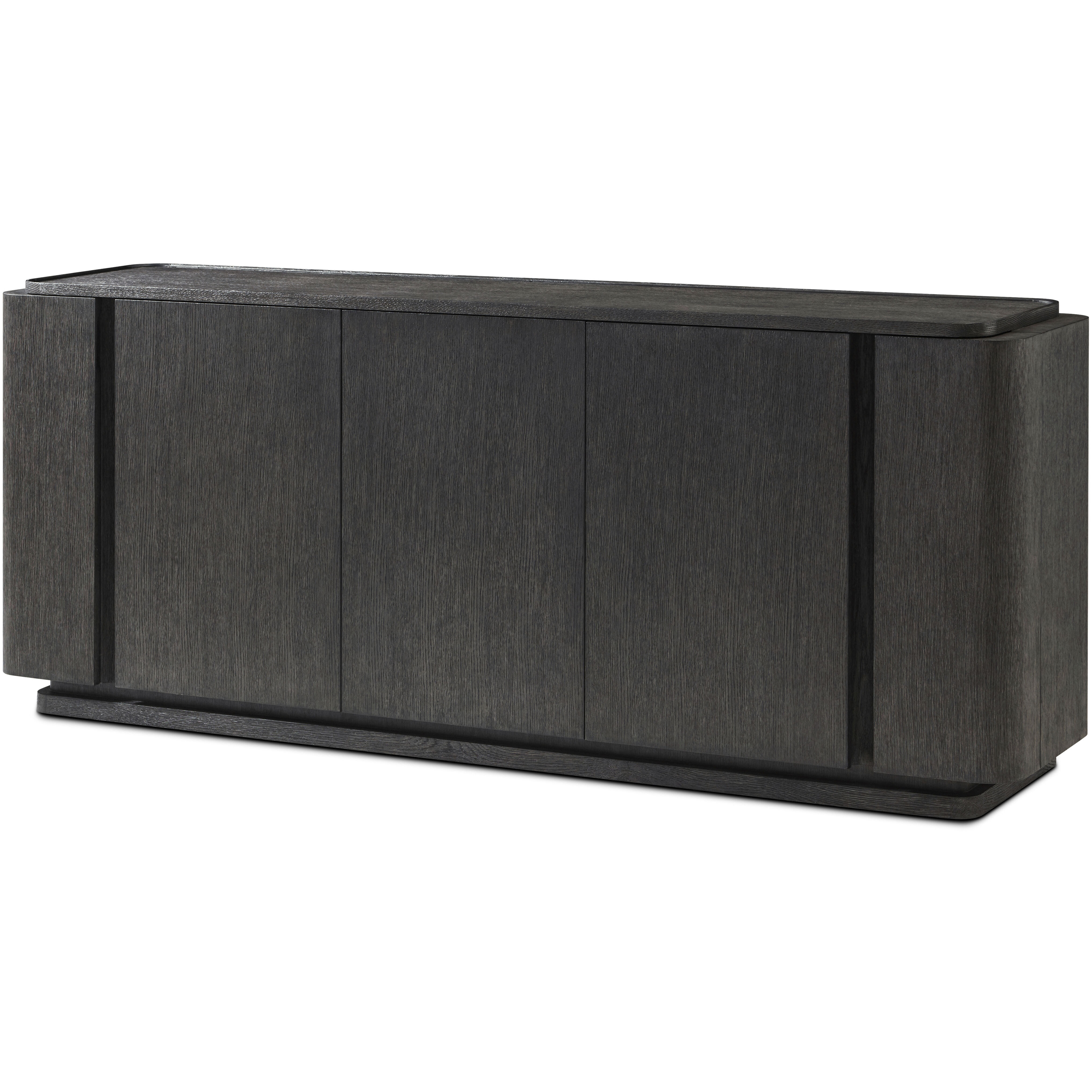 Repose 78.75 X 17.75 inch Charcoal Oak Sideboard, Wooden, 3-Door