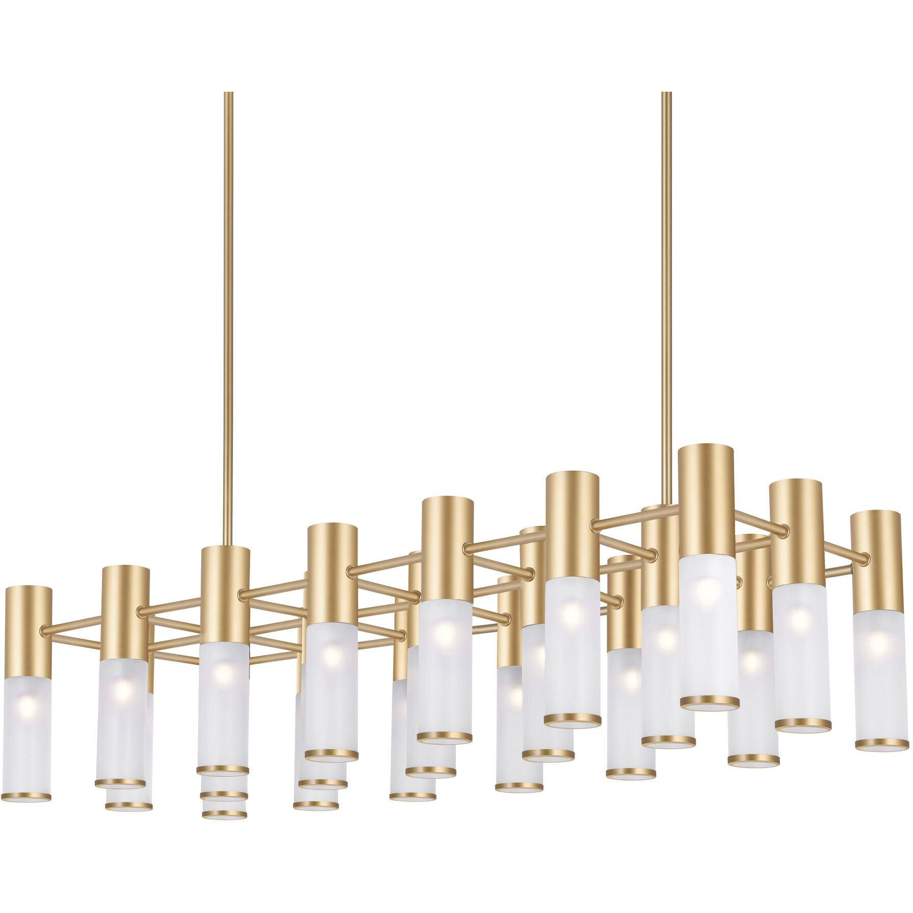 Pipes LED 38 inch Brass Island/Pool Table Light Ceiling Light