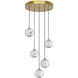 Marni LED 15.25 inch Natural Brass Multi Pendant Ceiling Light