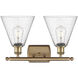 Ballston Ballston Cone LED 18 inch Brushed Brass Bath Vanity Light Wall Light in Seedy Glass