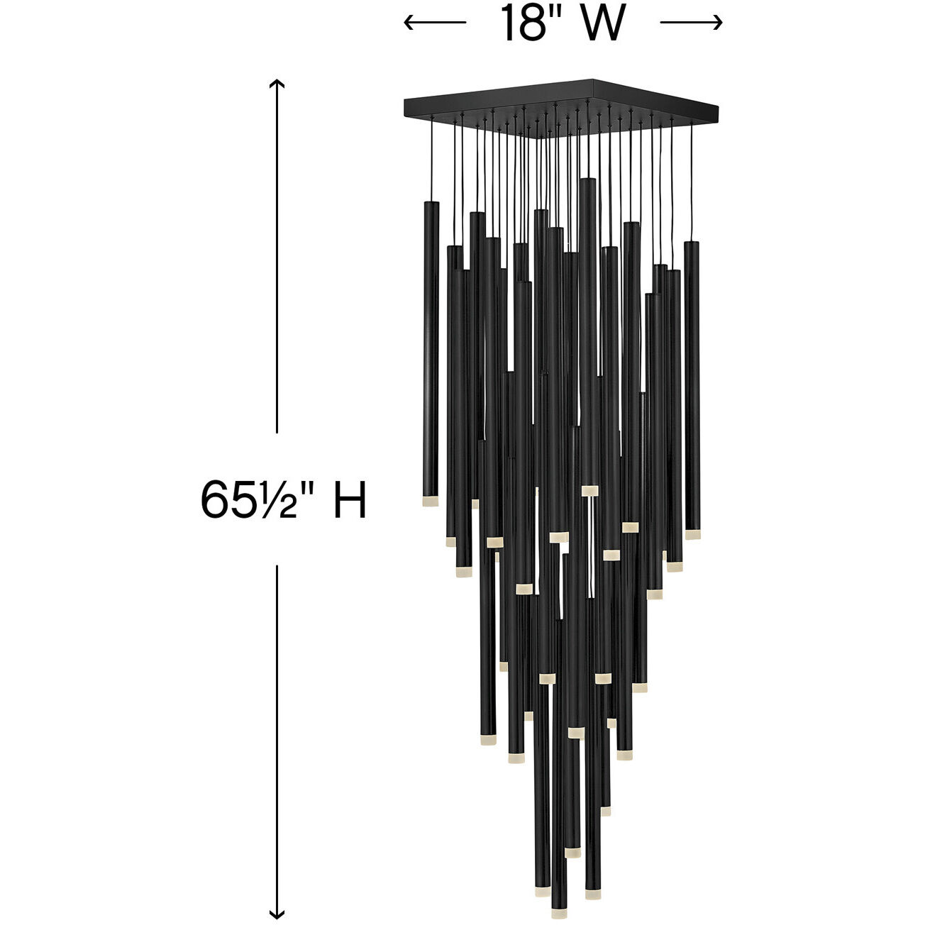 Harmony LED 18 inch Black Chandelier Ceiling Light