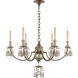 Thomas O'Brien Elizabeth 6 Light 33 inch Burnished Silver Leaf Chandelier Ceiling Light