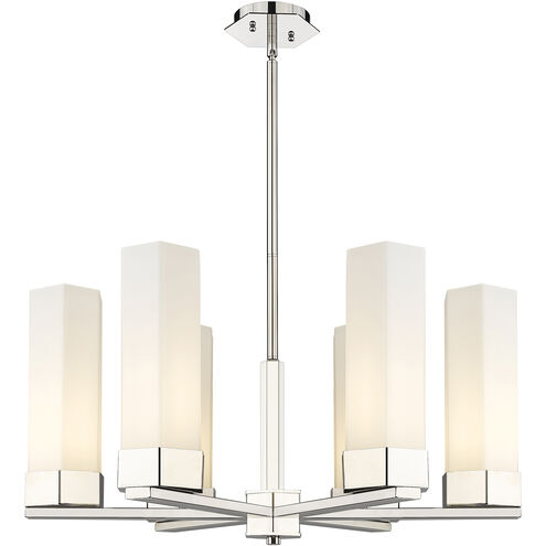Claverack 6 Light 28.38 inch Polished Nickel Chandelier Ceiling Light in Matte White Glass
