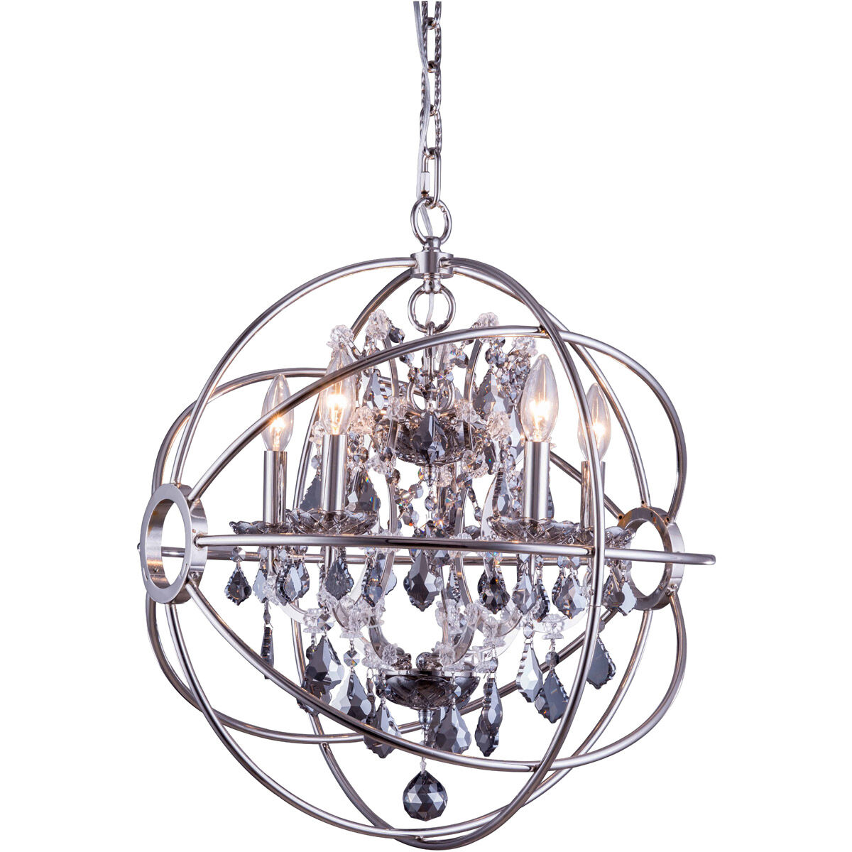 Geneva 5 Light 20 inch Polished Nickel Pendant Ceiling Light in Silver Shade, Urban Classic
