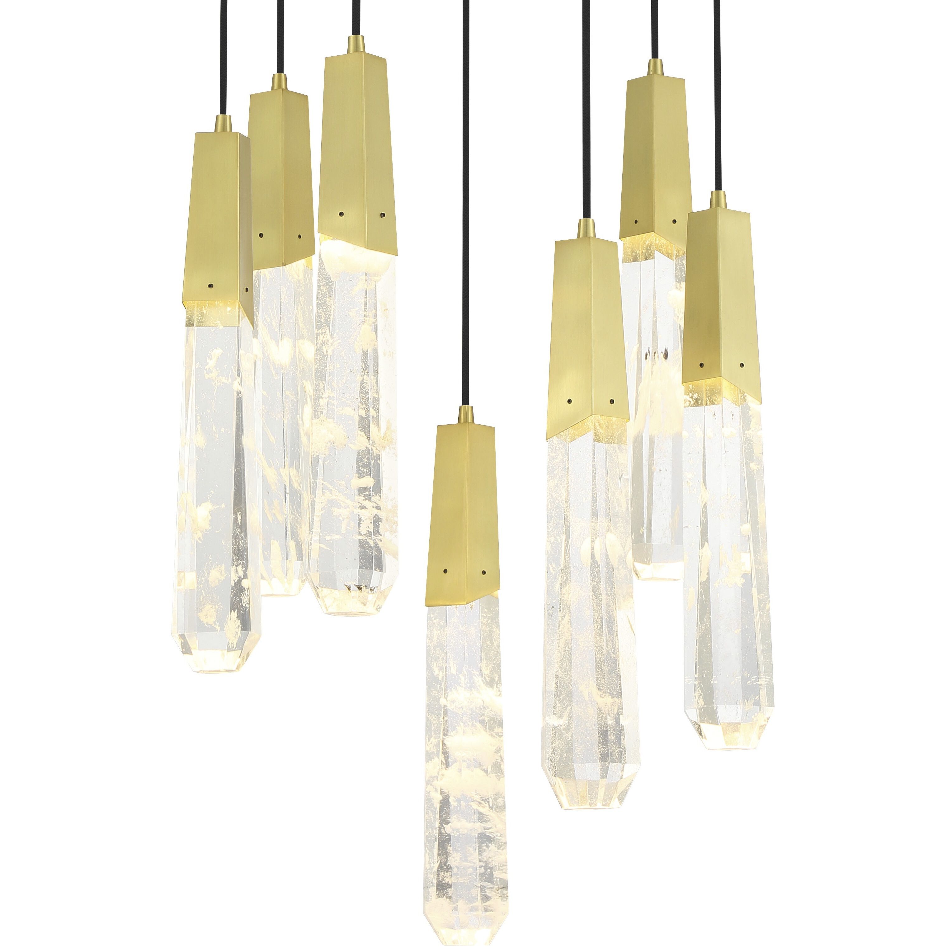 Drifting Droplets LED 20 inch Brushed Brass Pendant Ceiling Light