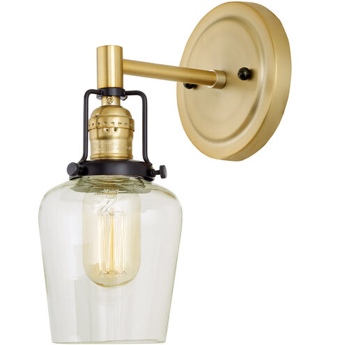 Nob Hill 1 Light 5 inch Satin Brass and Black Wall Sconce Wall Light