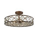 Serafina 8 Light 25 inch Weathered Bronze Semi Flush Mount Ceiling Light
