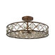 Serafina 8 Light 25 inch Weathered Bronze Semi Flush Mount Ceiling Light