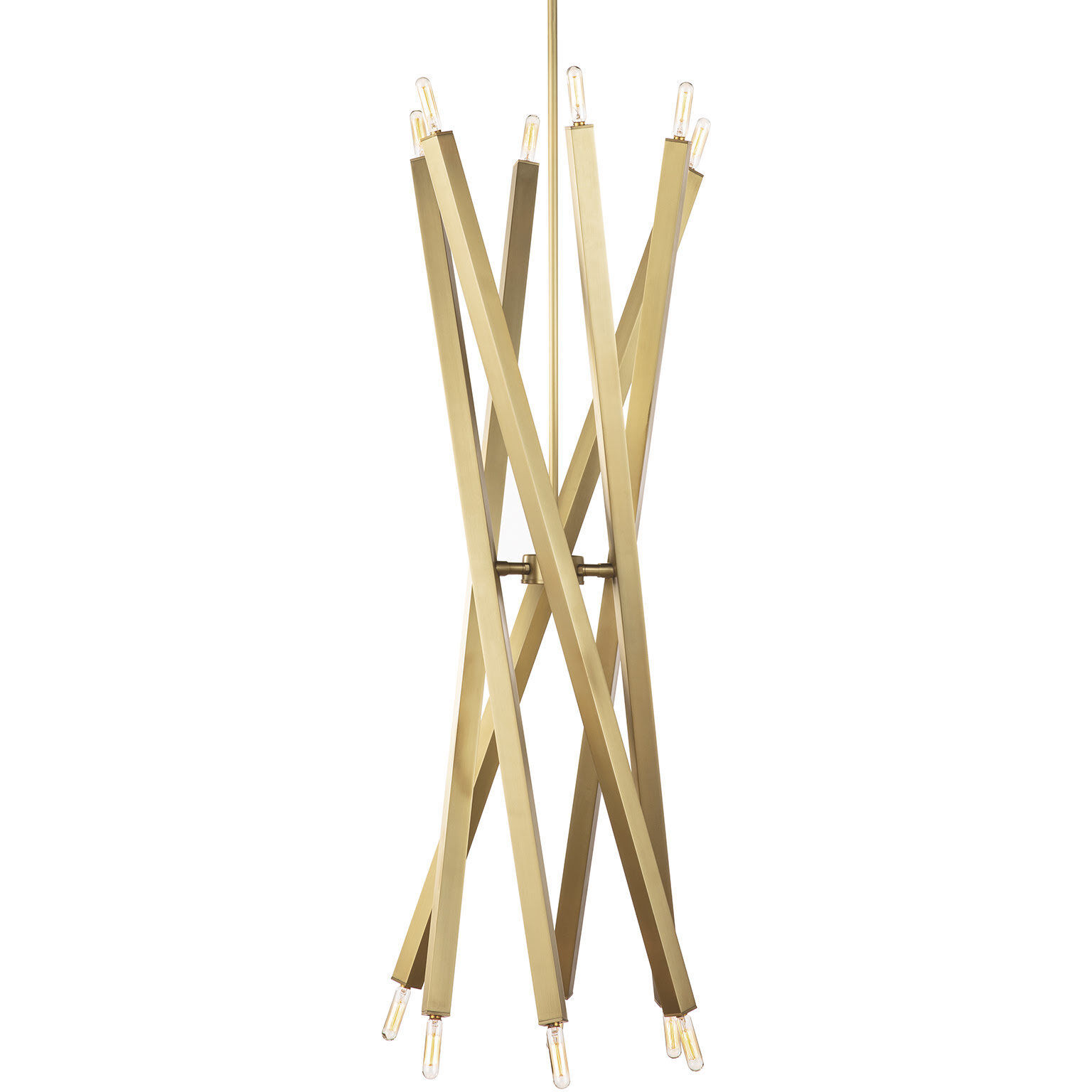 Viper 12 Light 41 inch Natural Brass Chandelier Ceiling Light