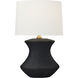 Hable Bone 25.63 inch 9 watt Rough Black Ceramic Table Lamp Portable Light