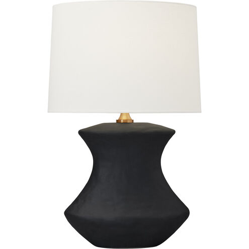 Hable Bone 25.63 inch 9 watt Rough Black Ceramic Table Lamp Portable Light
