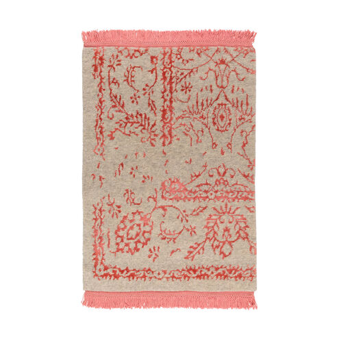 Evanesce 36 X 24 inch Coral/Khaki Rugs, Wool, Bamboo Silk, and Viscose