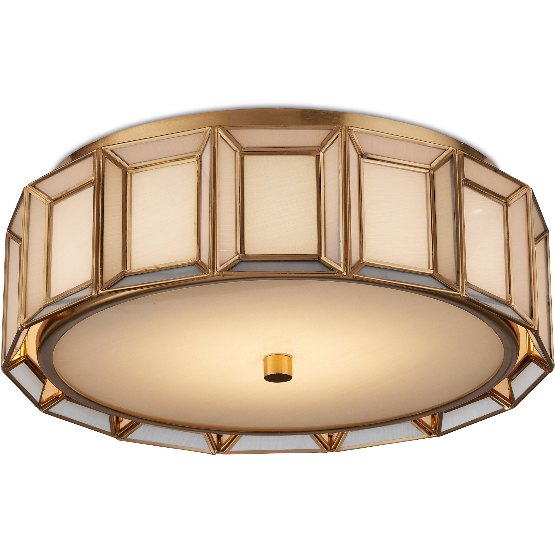 Daze LED 18.5 inch Antique Brass/White Flush Mount Ceiling Light