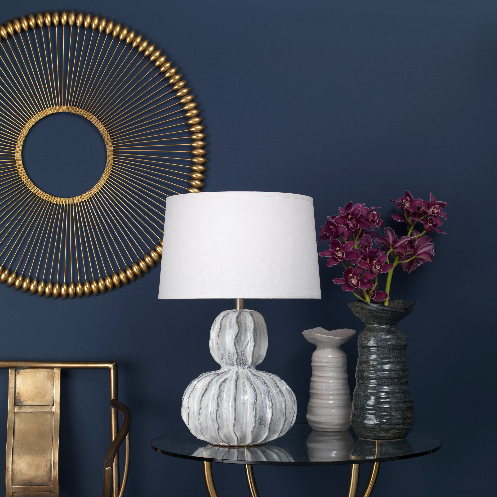 Oceane Gourd 27 inch 150.00 watt White Table Lamp Portable Light