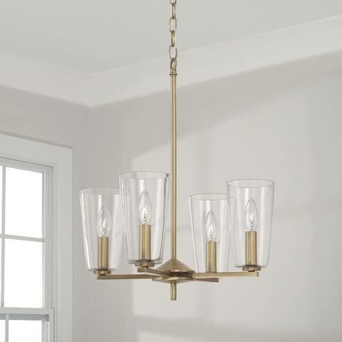 Portman 4 Light 17.5 inch Aged Brass Pendant Ceiling Light