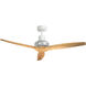Star Propeller 52 inch White with Natural I Blades Indoor/Outdoor Ceiling Fan, Real Wood Blades