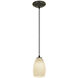 Champagne LED 5 inch Oil Rubbed Bronze Pendant Ceiling Light in White Stone