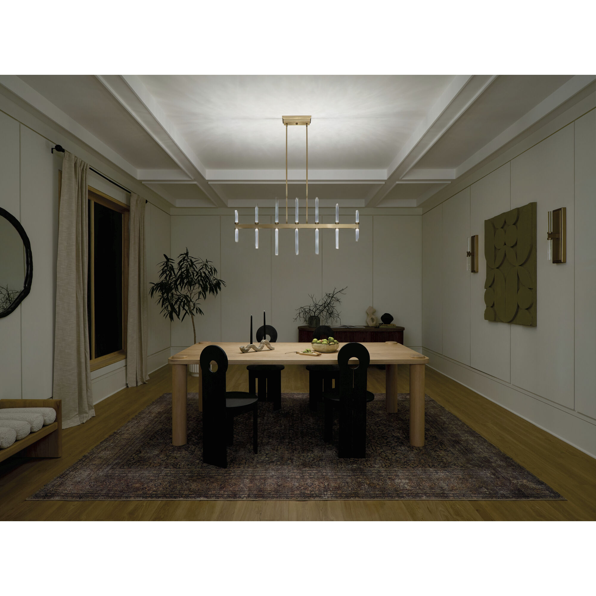 Sycara LED 5 inch Champagne Bronze Chandelier Linear Ceiling Light, Single