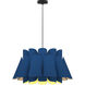 Federica 1 Light 27 inch Black Pendant Ceiling Light in Blue/Ash, WEP Collection