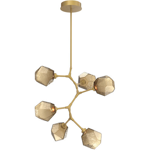 Gem LED 30 inch Gilded Brass Chandelier Ceiling Light in 3000K LED, Bronze, Modern Vine
