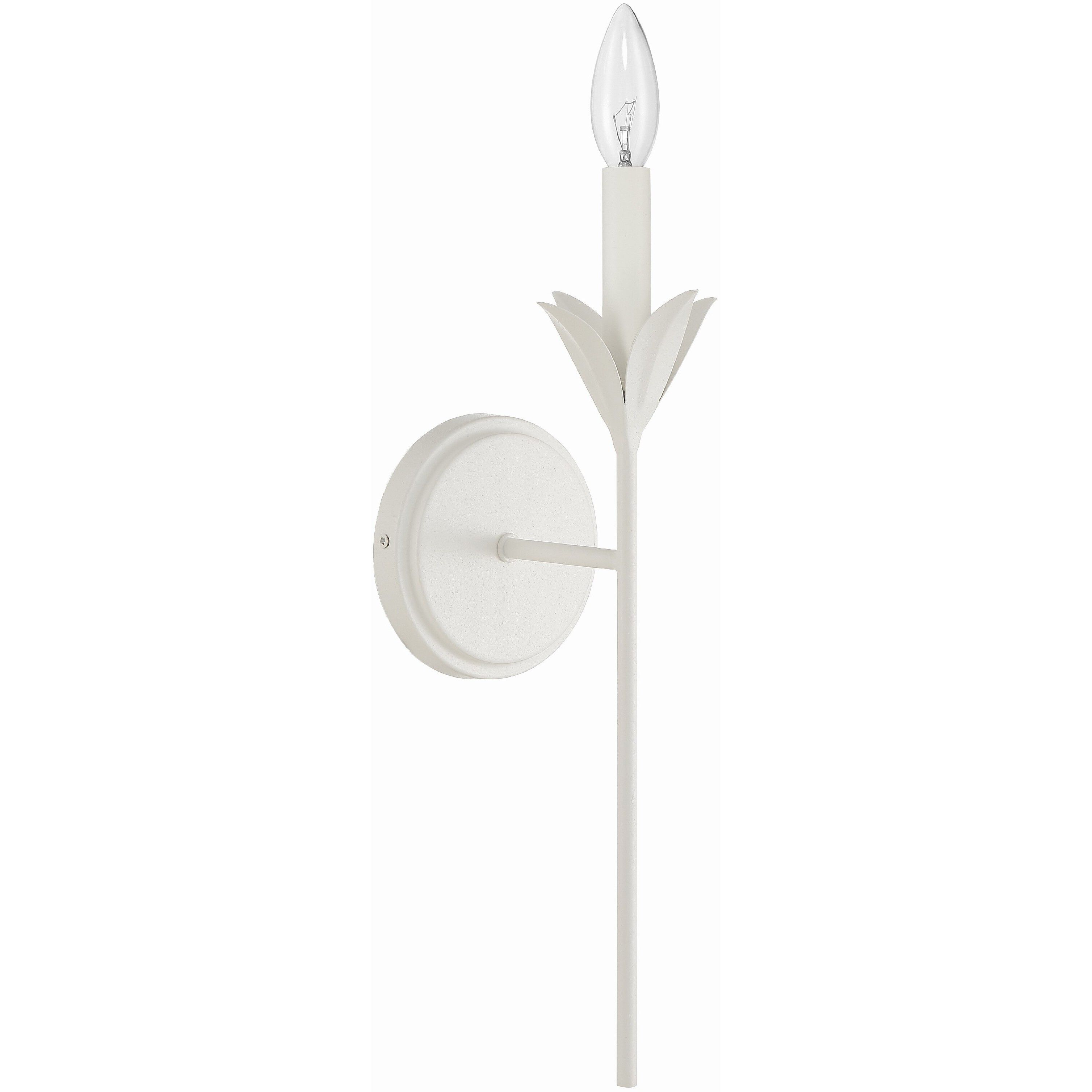 Broche Sconce Wall Light in Matte White