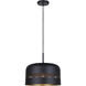 Miles 1 Light 13 inch Black Pendant Ceiling Light