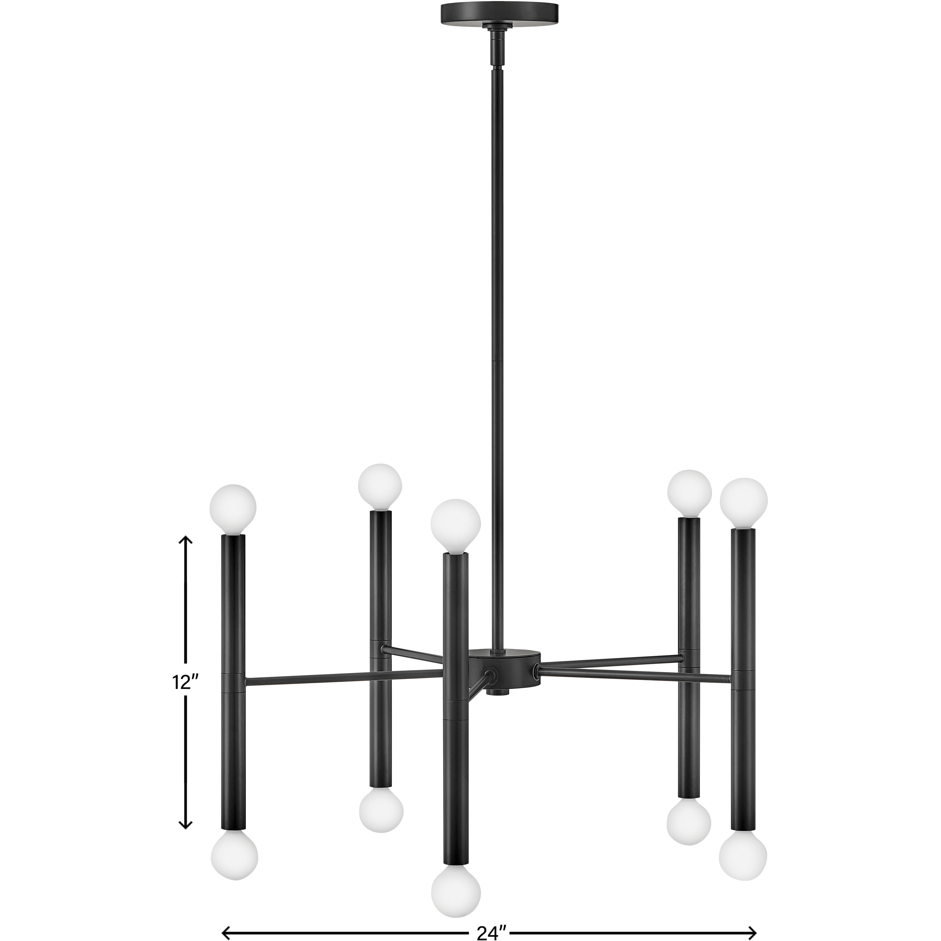 Millie LED 24 inch Black Chandelier Ceiling Light